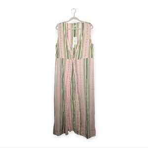 Crazy Train Duster Coverup L Neon Multicolor Stripe Long Boho Festival NWT